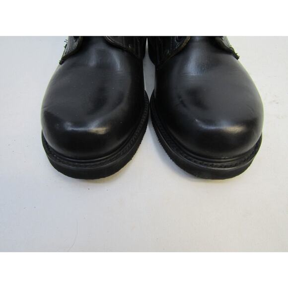 EUC FLOAT AWAYS Mens Sz 9 E Black Leather Work Cush-N-Crepe Soles Lineman Boots main image 6